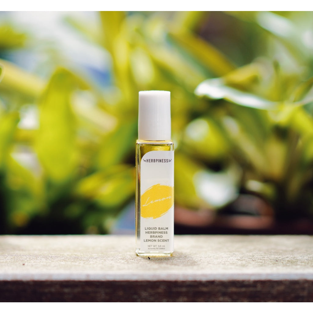 Herbpiness Liquid Balm Roller 9.6ml | Botanical Aroma Relief Oil (Mint / Lemongrass / Lemon / Orange)