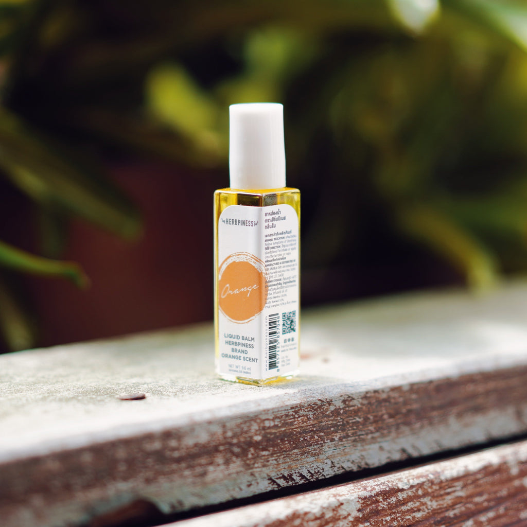 Herbpiness Liquid Balm Roller 9.6ml | Botanical Aroma Relief Oil (Mint / Lemongrass / Lemon / Orange)
