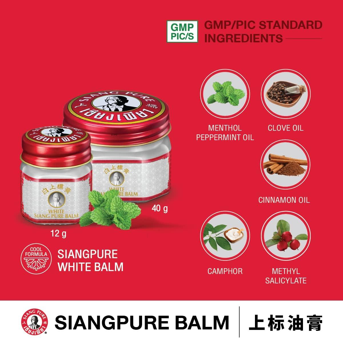 Siang Pure Herbal Balm (White & Yellow) | Thai Cooling & Warming Balm 12G