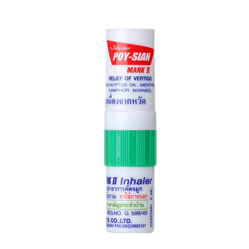 Poy-Sian Thai Aromatic Inhaler | Menthol Nasal Refresh Stick (Assorted Colors)